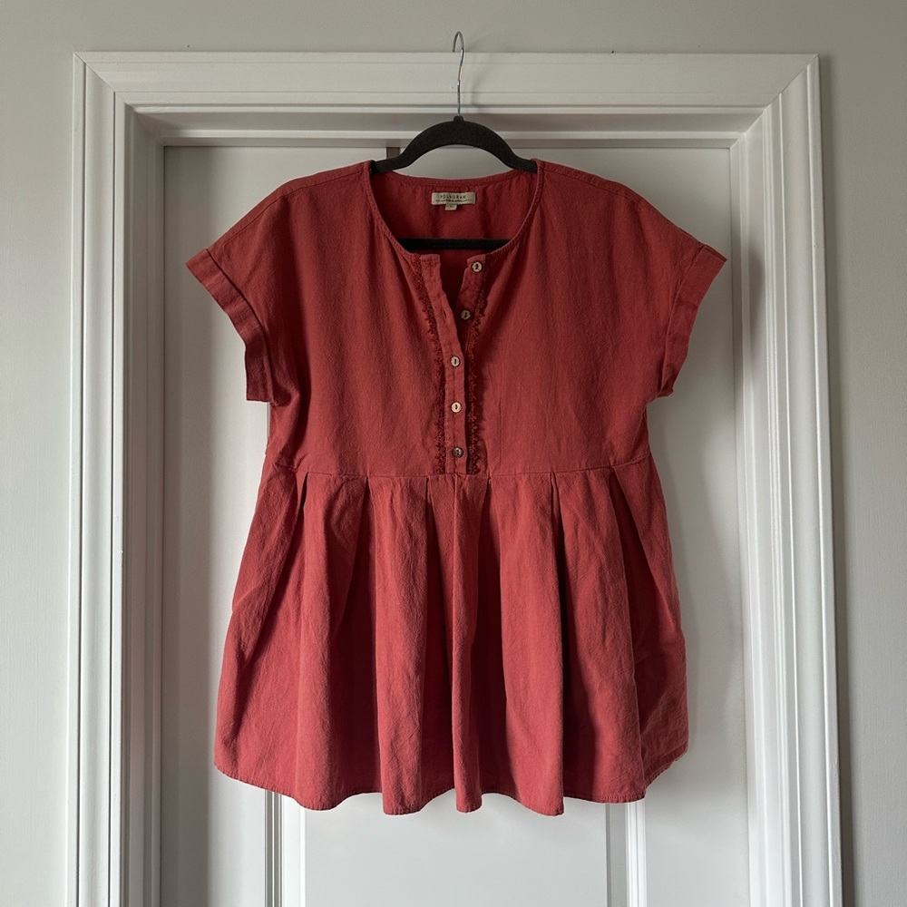 Button Up Peplum Top